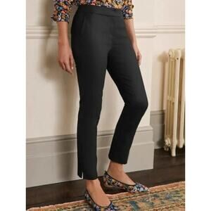 NWT Women's Boden Cotton Cropped Trouser Dress Pants Black Sz 8 Classic Preppy